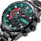 Reloj Analogo Curren KRED390107 para Hombre en Acero Color Negro - Verde - Miniatura 3