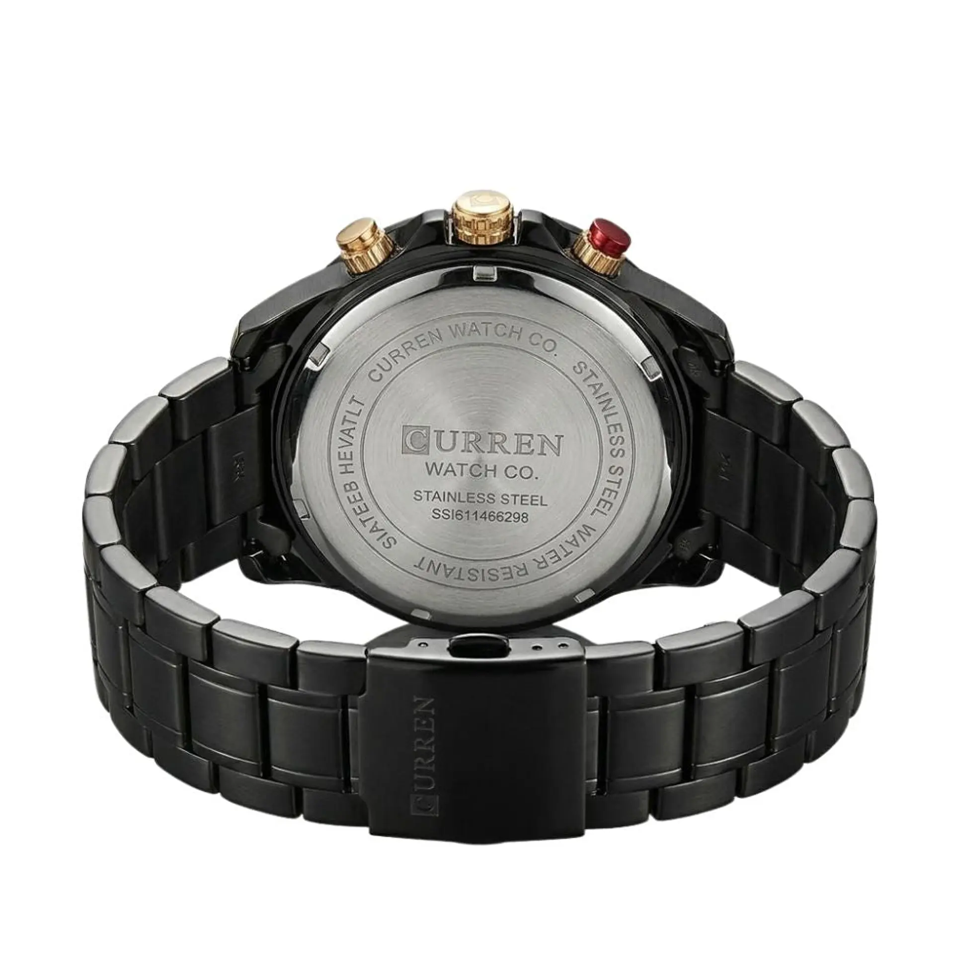Reloj Analogo Curren KRED331801 para Hombre en Acero Color Negro - Dorado 3