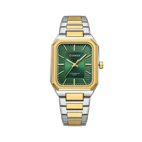 Reloj Analogo Curren KREE0401 para Hombre en Acero Color Dorado - Verde
