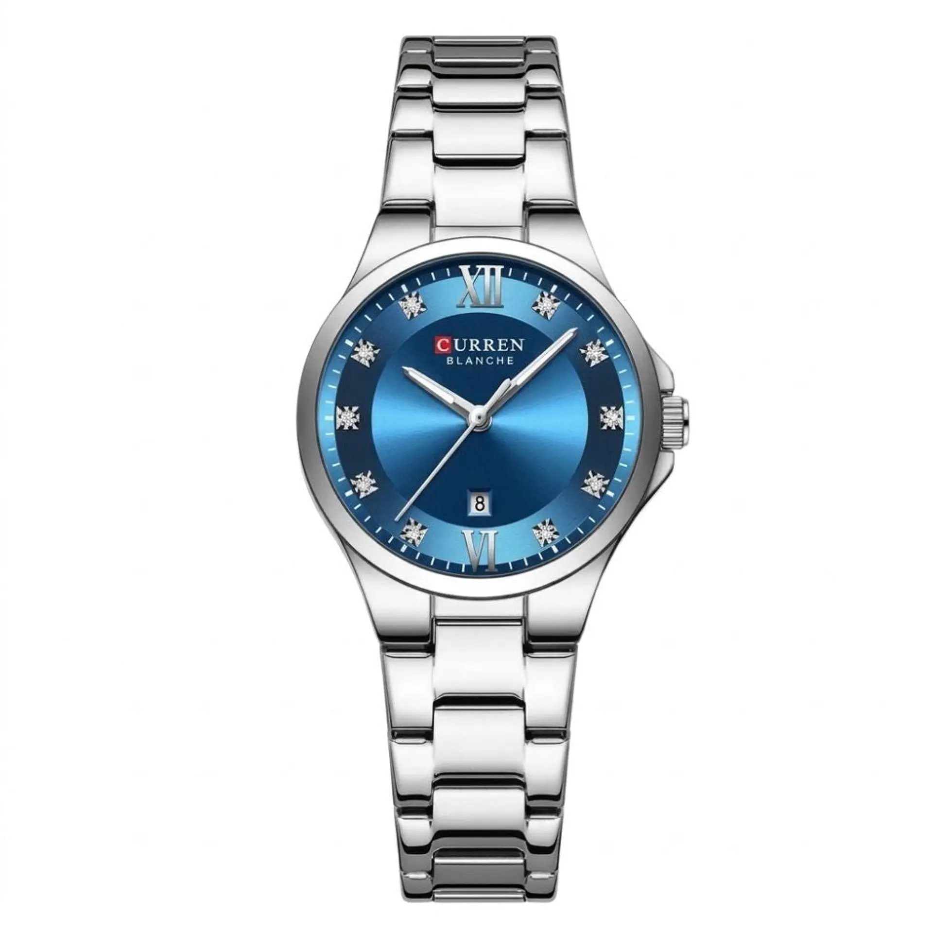 Reloj Analogo Curren KREE3302 para Hombre en Acero Color Plateado - Azul 1