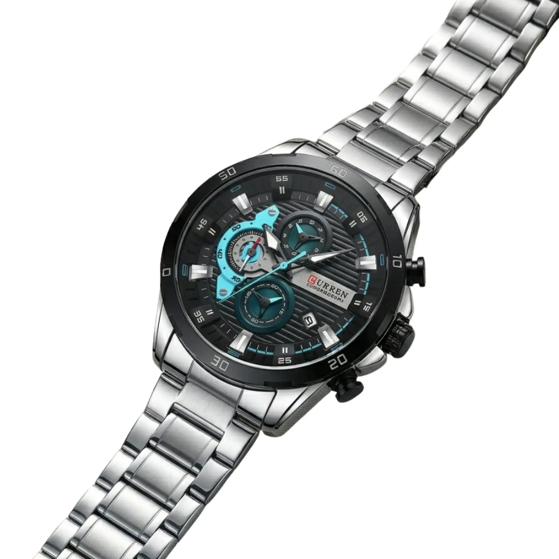 Reloj Analogo Curren KRED391901 para Hombre en Acero Color Plateado - Negro 4
