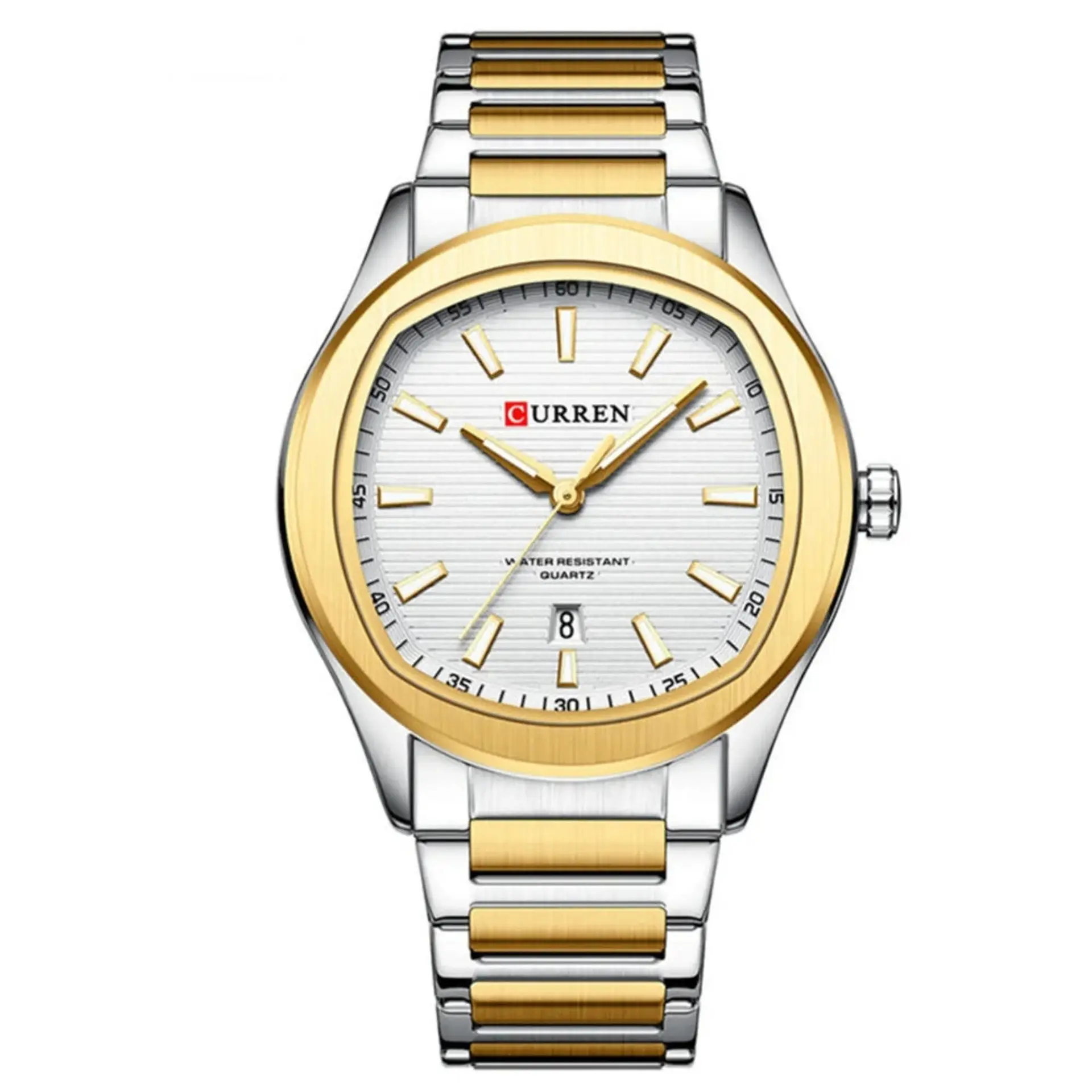 Reloj Analogo Curren KREE4103 para Hombre en Acero Color Dorado - Blanco 1