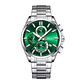 Reloj Analogo Curren KREE2902 para Hombre en Acero Color Plateado - Verde - Miniatura 1