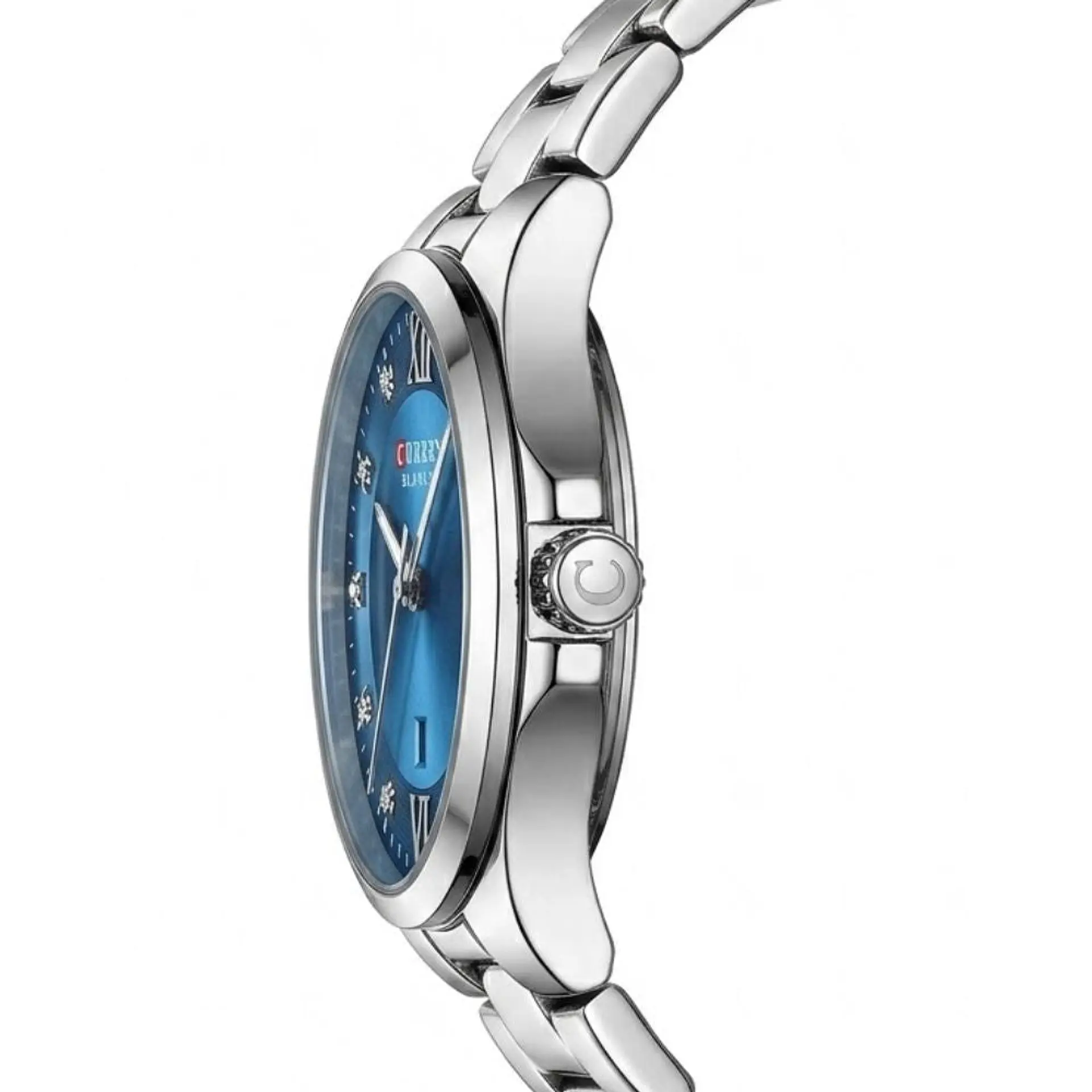 Reloj Analogo Curren KREE3302 para Hombre en Acero Color Plateado - Azul 2