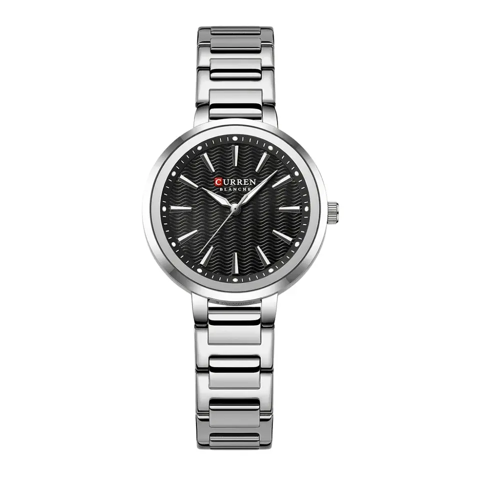 Reloj Analogo Curren KREE3801 para Mujer en Acero Color Plateado - Negro 1