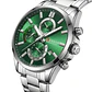 Reloj Analogo Curren KREE2902 para Hombre en Acero Color Plateado - Verde - Miniatura 3
