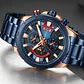 Reloj Analogo Curren KRED42003 para Hombre en Acero Color Azul - Dorado - Miniatura 4