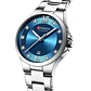 Reloj Analogo Curren KREE3302 para Hombre en Acero Color Plateado - Azul - Miniatura 3