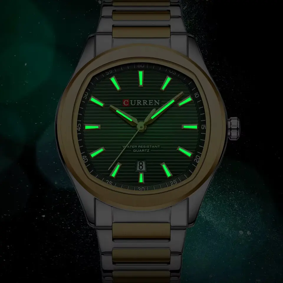 Reloj Analogo Curren KREE4103 para Hombre en Acero Color Dorado - Blanco 4