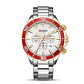 Reloj Analogo Curren KREC081904 para Hombre en Acero Color Plateado - Rojo - Miniatura 1
