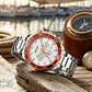 Reloj Analogo Curren KREC081904 para Hombre en Acero Color Plateado - Rojo - Miniatura 5