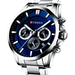 Reloj Analogo Curren KREB491903 8274 para Hombre en Acero Color Plateado y Azul - Miniatura 3
