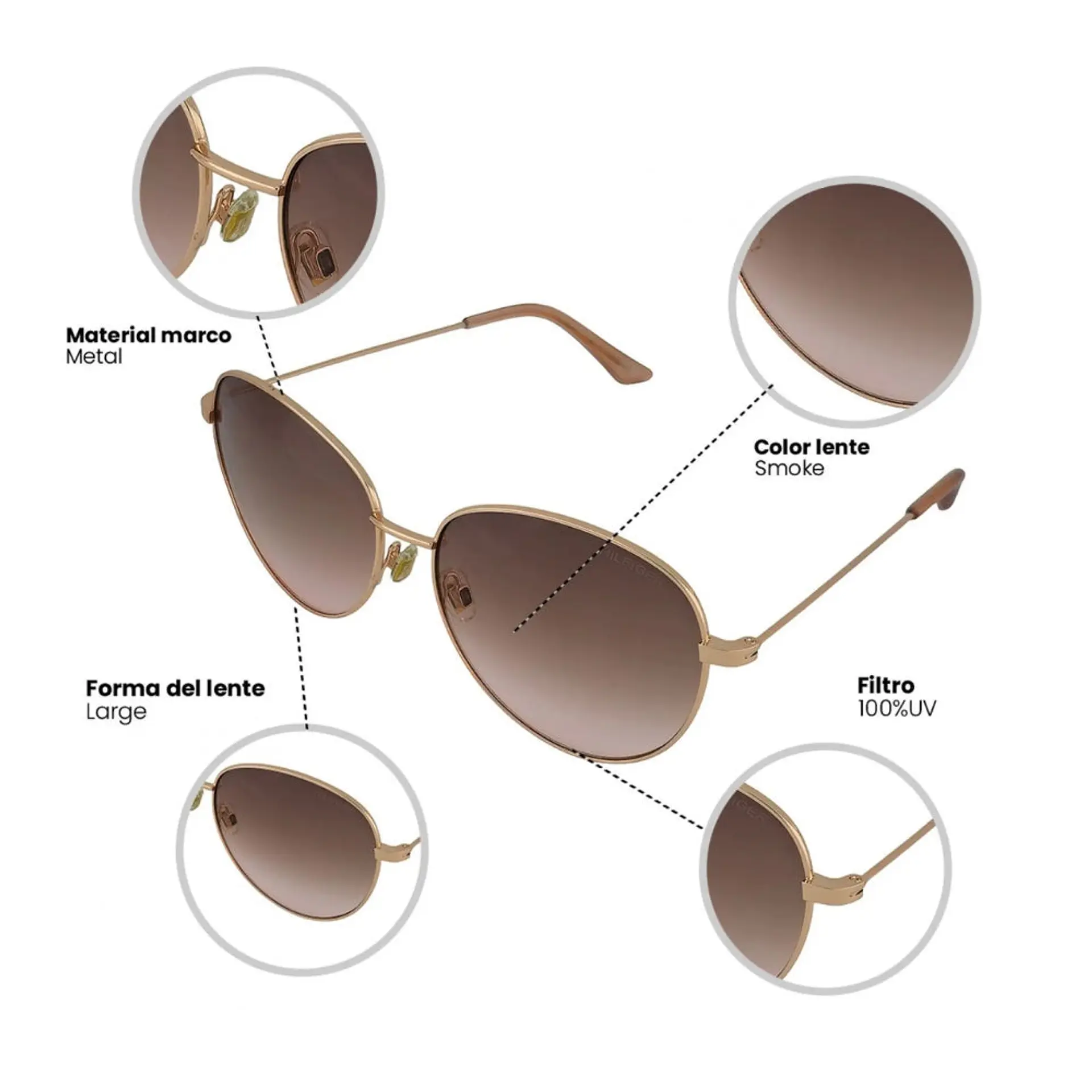 Gafas de Sol TOMMY HILFIGER OUTLOOK X67039 Marrón Degrade Mujer Talla 49mm 5