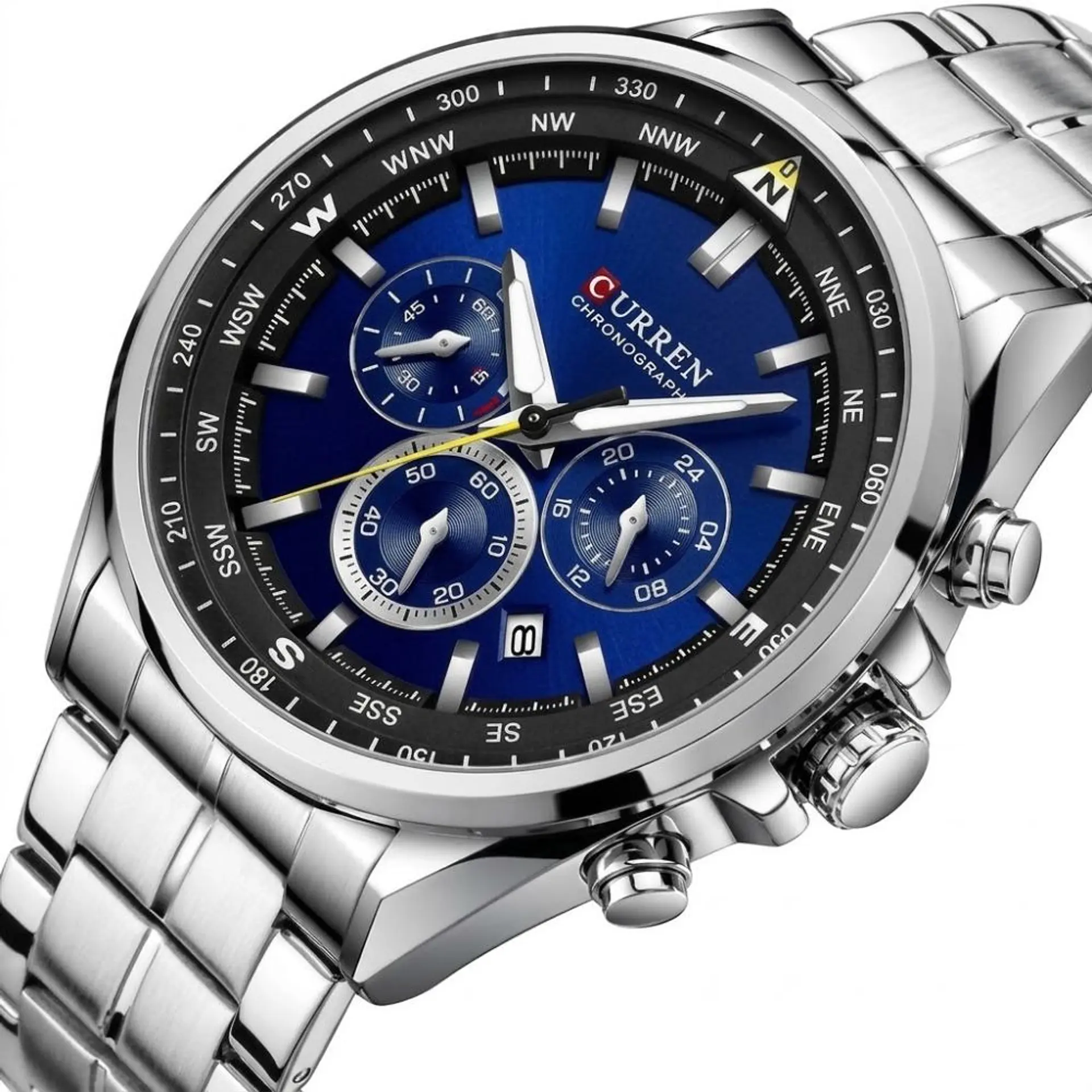 Reloj Analogo Curren KRED311903 para Hombre en Acero Color Plateado - Azul 3