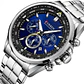 Reloj Analogo Curren KRED311903 para Hombre en Acero Color Plateado - Azul - Miniatura 3