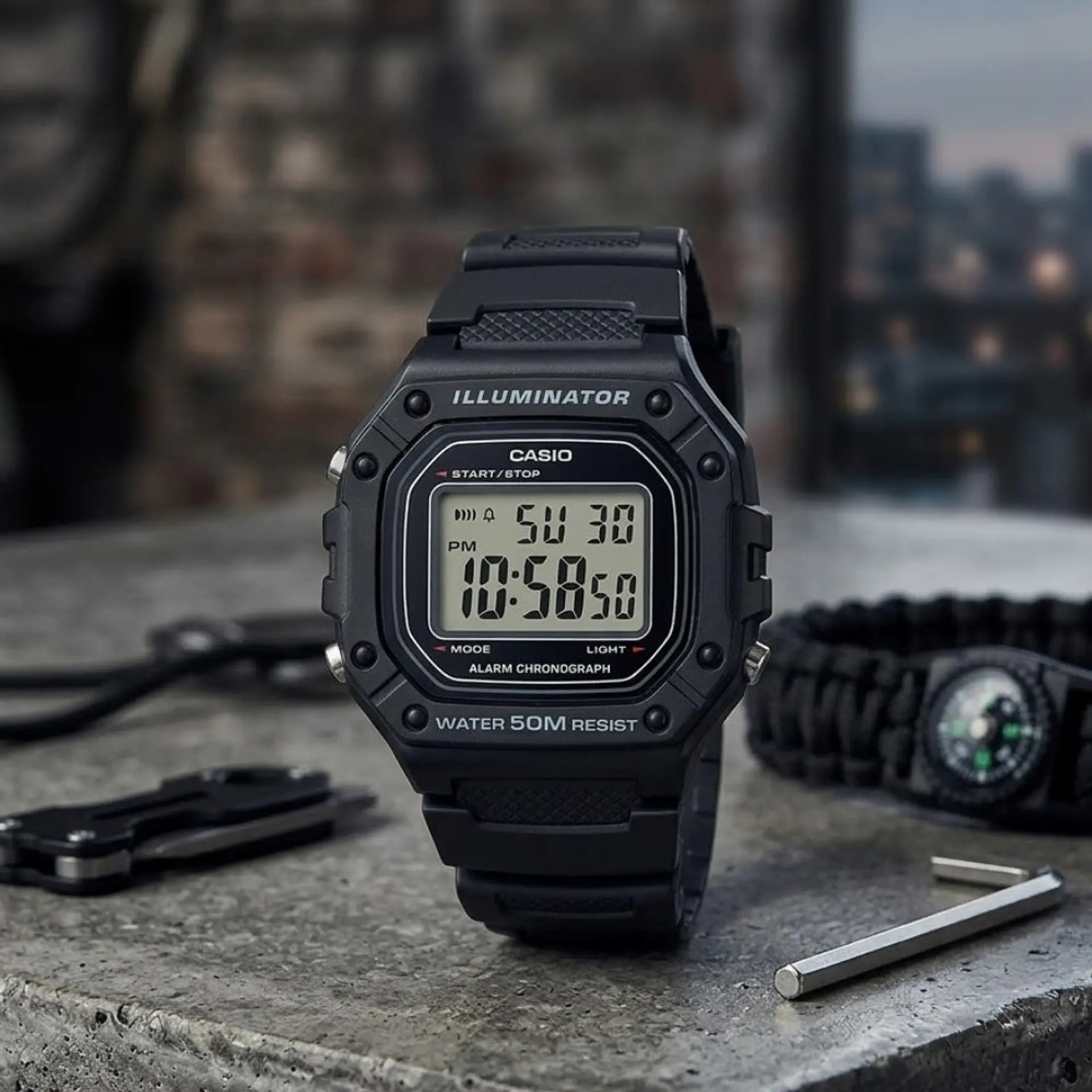 Reloj Digital Casio W_218H_1AV para Hombre en Resina Color Negro 5