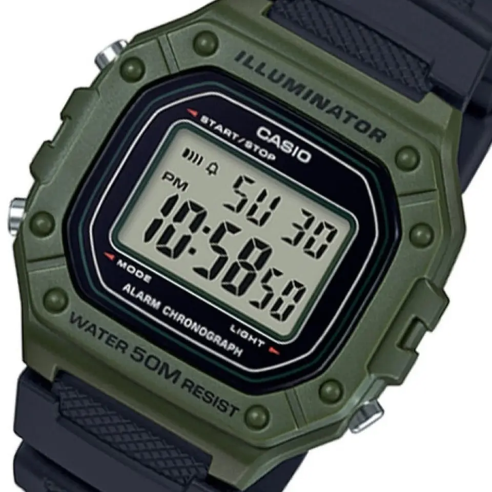 Reloj Digital Casio W_218H_3AV para Hombre en Resina Color Negro 4