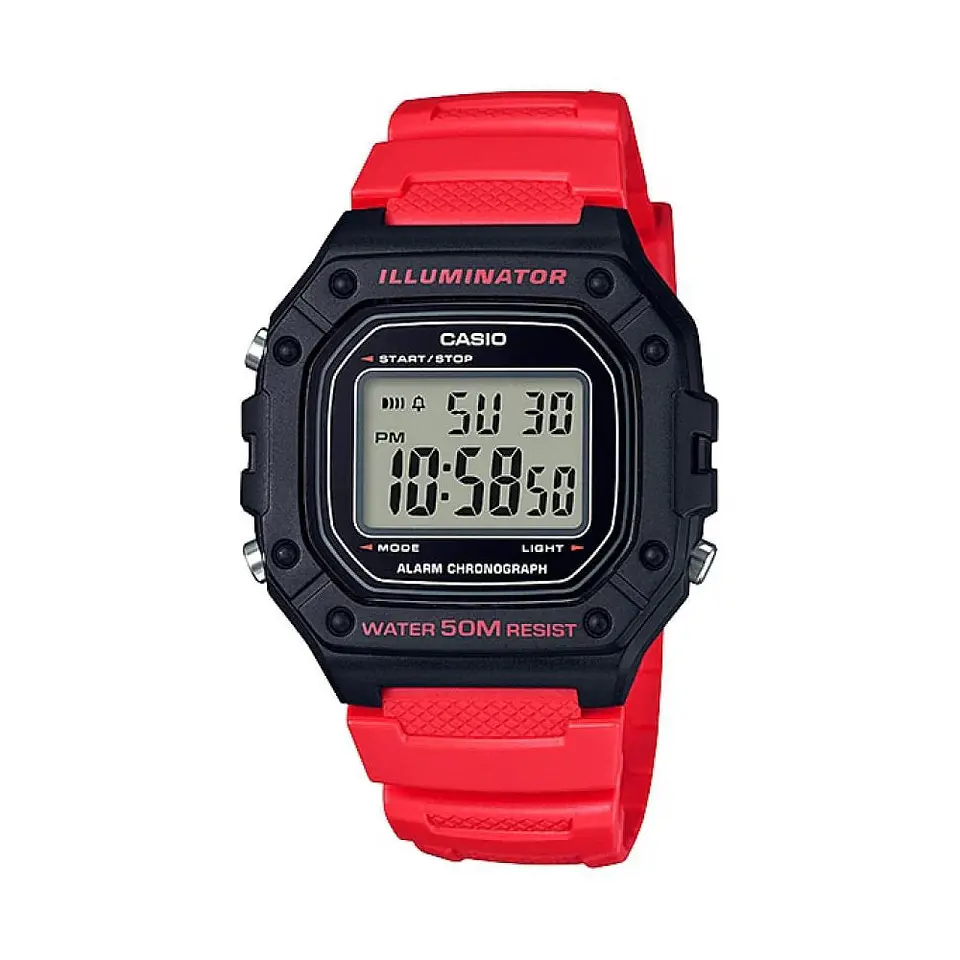 Reloj Digital Casio W_218H_4BV para Hombre en Resina Color Rojo 1