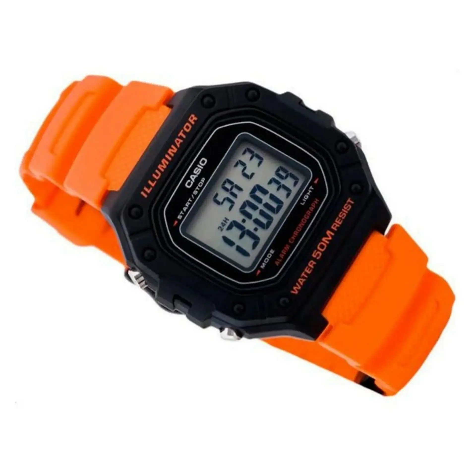 Reloj Digital Casio W_218H_4B2V Unisex en Resina Color Naranja 4