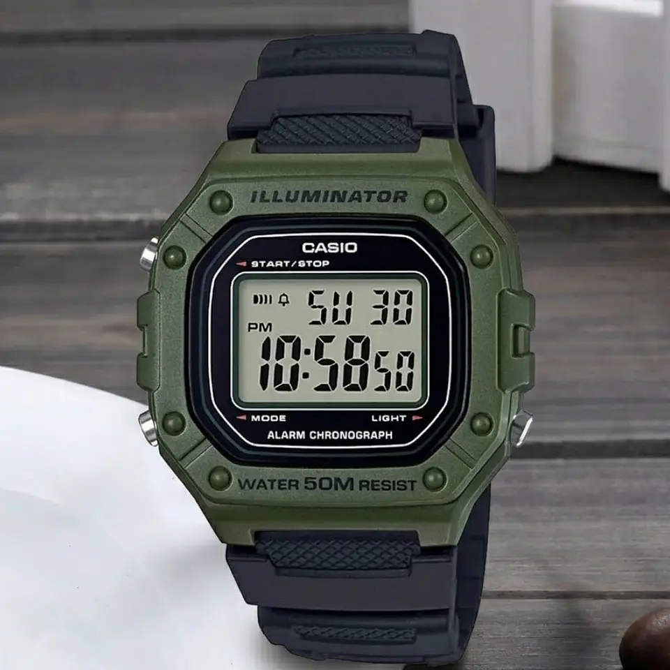 Reloj Digital Casio W_218H_3AV para Hombre en Resina Color Negro 5