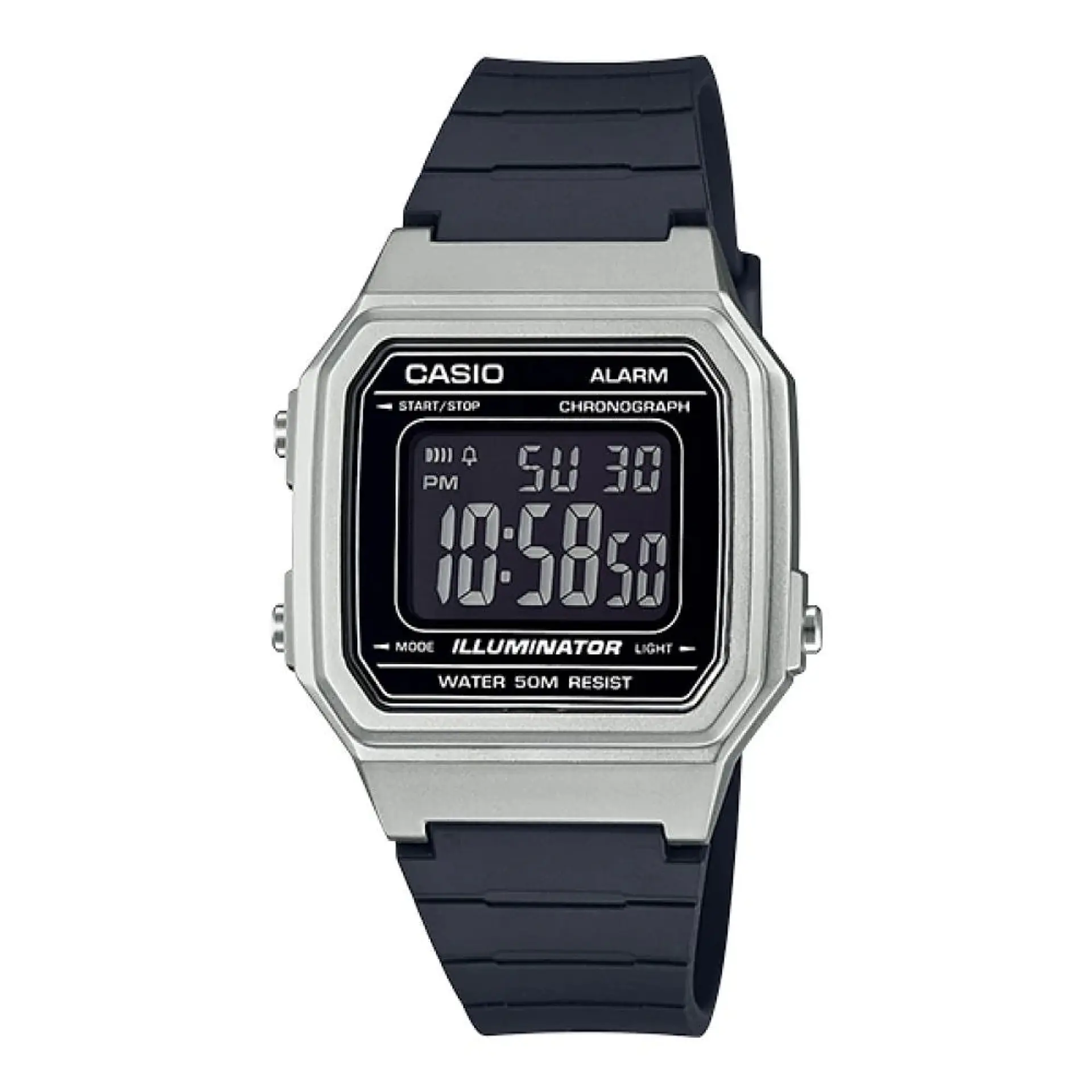 Reloj Digital Casio W217HM-7BVDF Unisex en Resina Color Plateado 1
