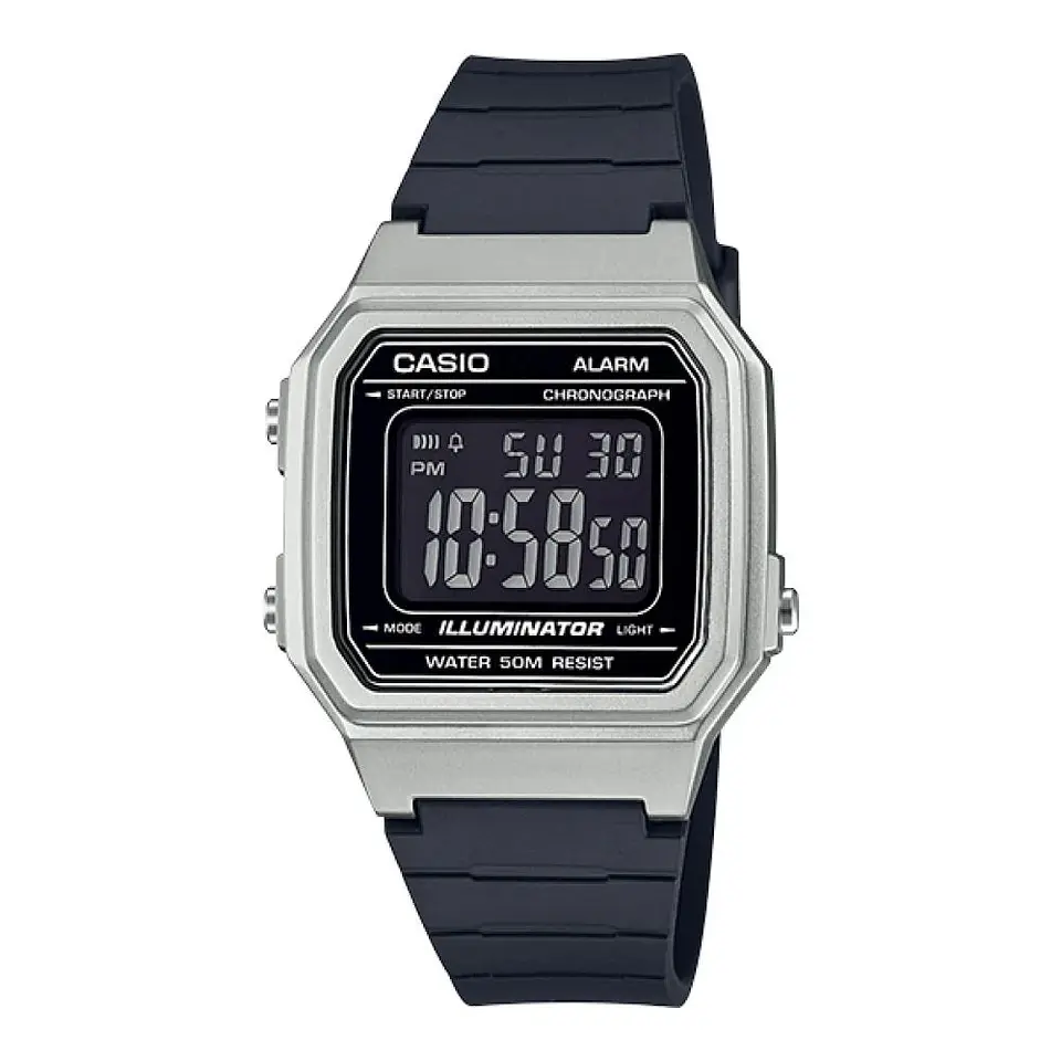 Reloj Digital Casio W217HM-7BVDF Unisex en Resina Color Plateado 1