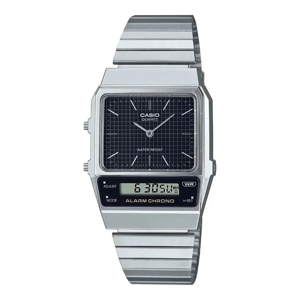 Reloj Digital Casio AQ-800E-1ADF para Hombre en Acero Color Plateado 1