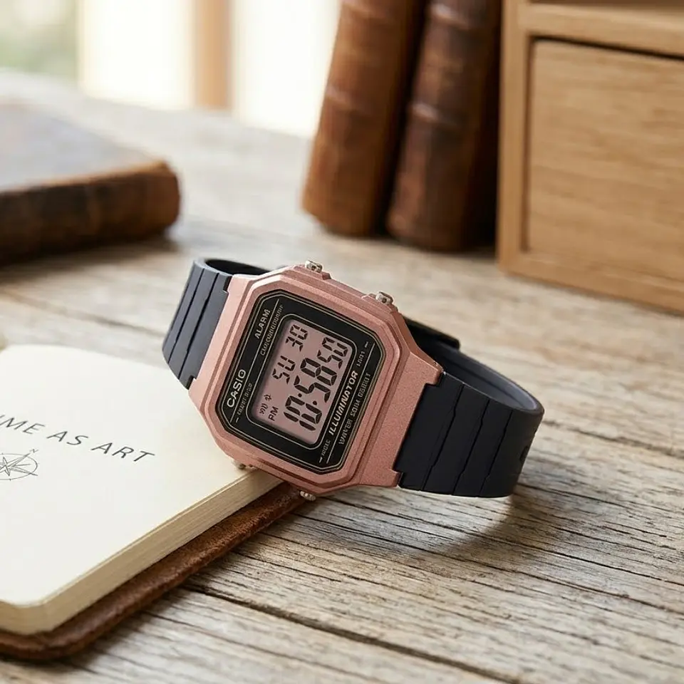 Reloj Digital Casio W217HM-5AVDF Unisex en Resina Color Rosado 5