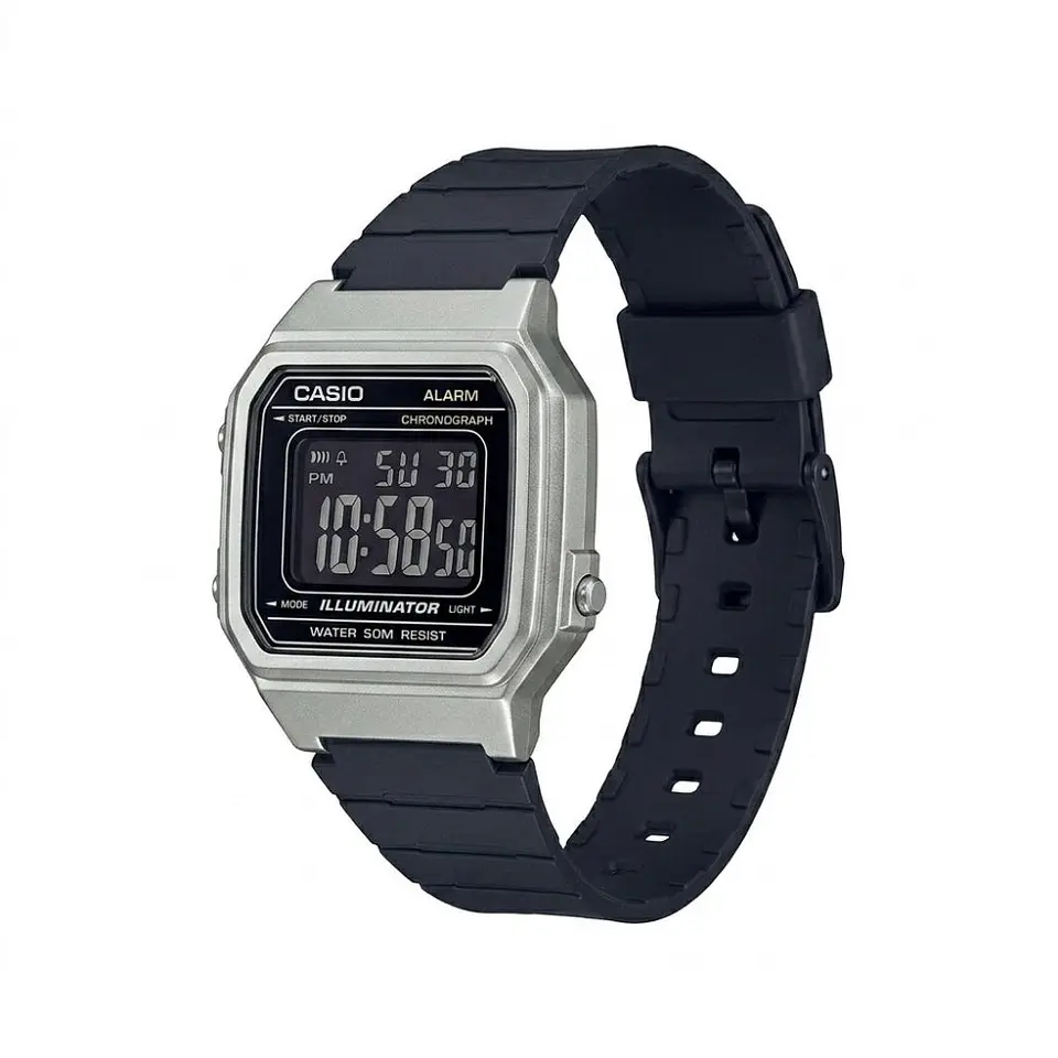 Reloj Digital Casio W217HM-7BVDF Unisex en Resina Color Plateado 4