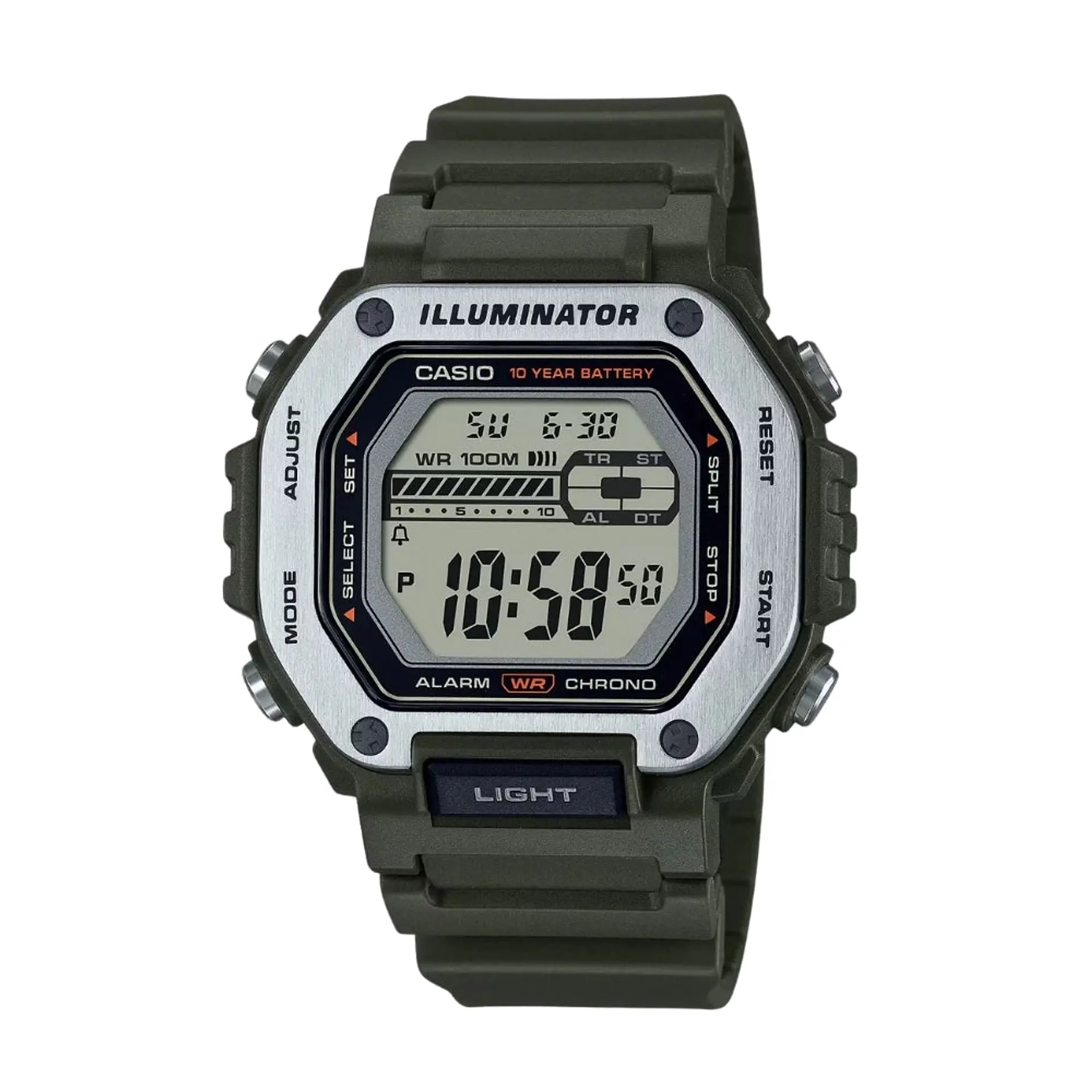 Reloj Digital Casio MWD-110H-3AVDF para Hombre en Resina Color Verde 1