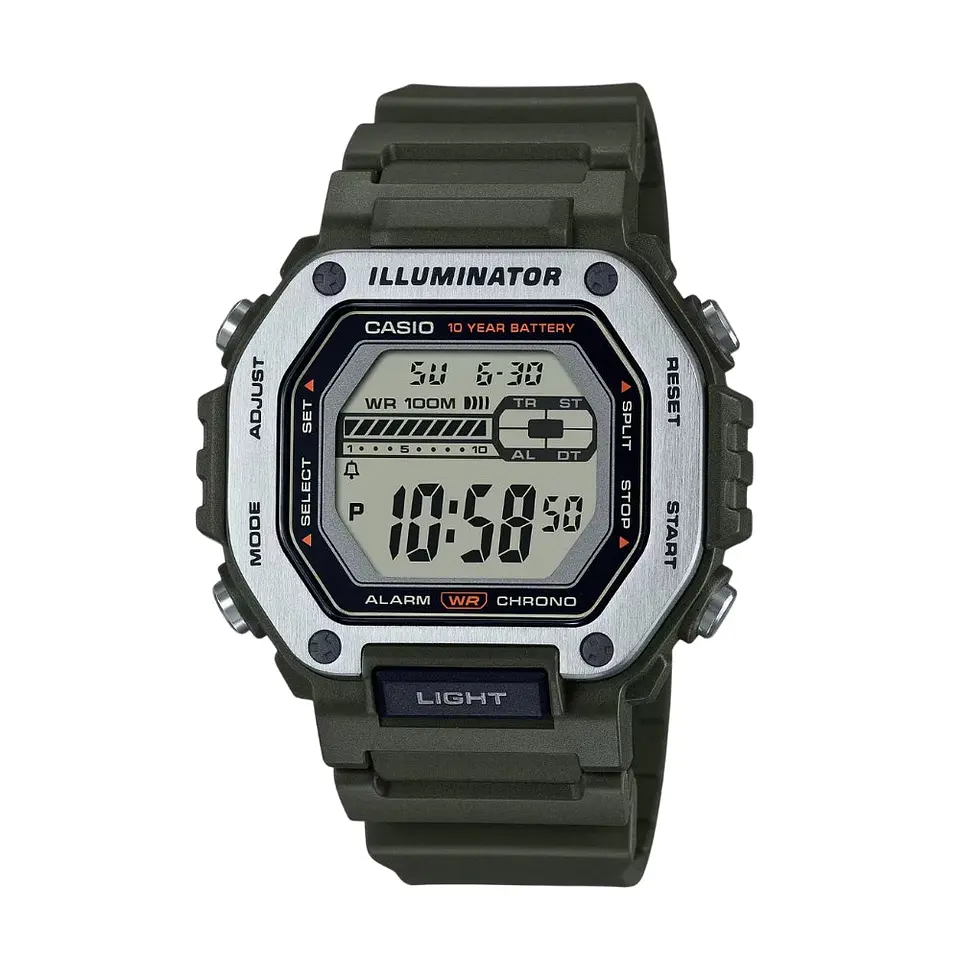 Reloj Digital Casio MWD-110H-3AVDF para Hombre en Resina Color Verde 1