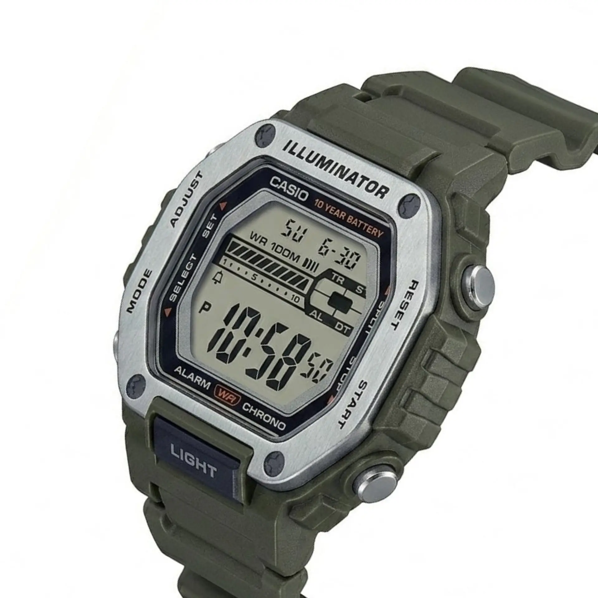Reloj Digital Casio MWD-110H-3AVDF para Hombre en Resina Color Verde 3