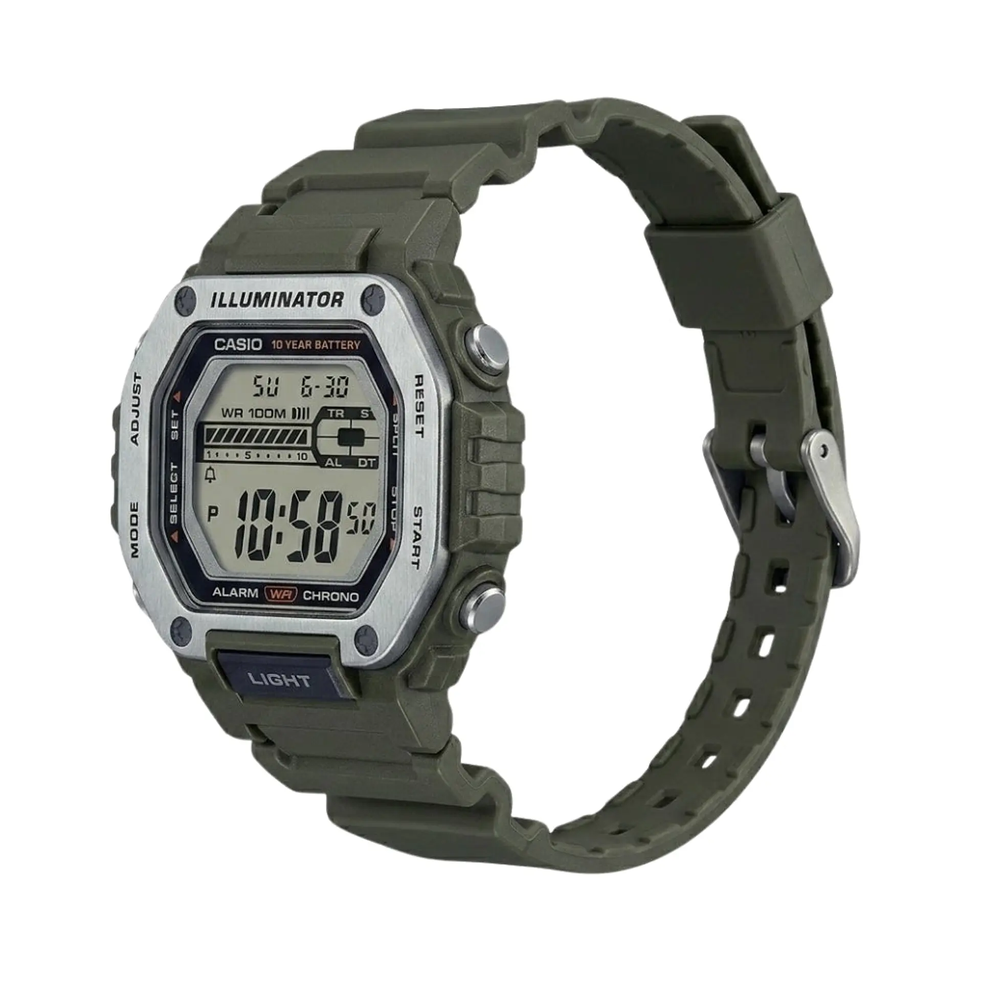 Reloj Digital Casio MWD-110H-3AVDF para Hombre en Resina Color Verde 4