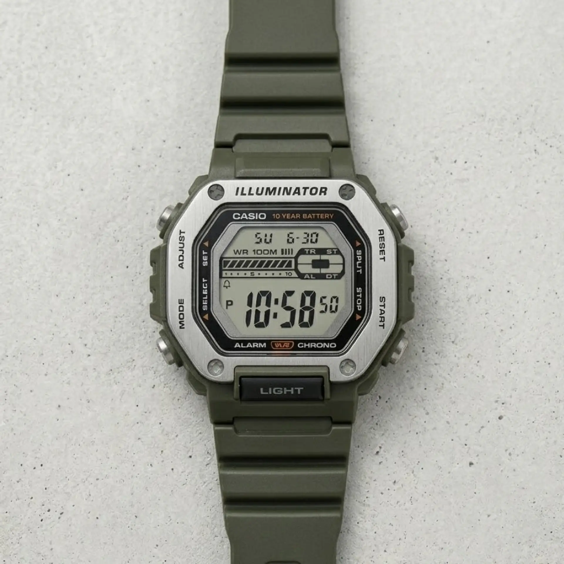 Reloj Digital Casio MWD-110H-3AVDF para Hombre en Resina Color Verde 5