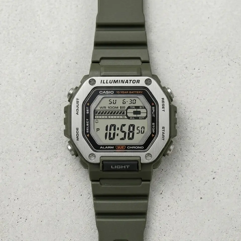 Reloj Digital Casio MWD-110H-3AVDF para Hombre en Resina Color Verde 5
