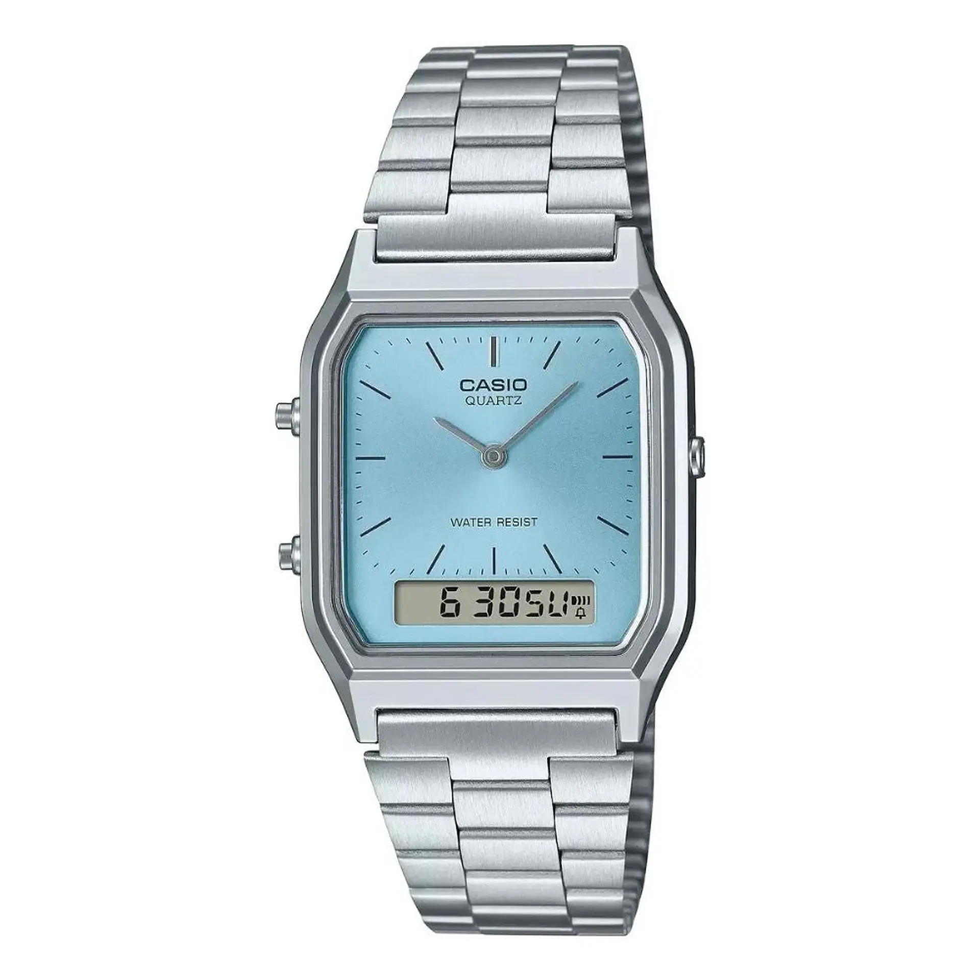 Reloj Digital - Analogo Casio AQ-230A-2A1 Unisex en Acero Color Plateado 1