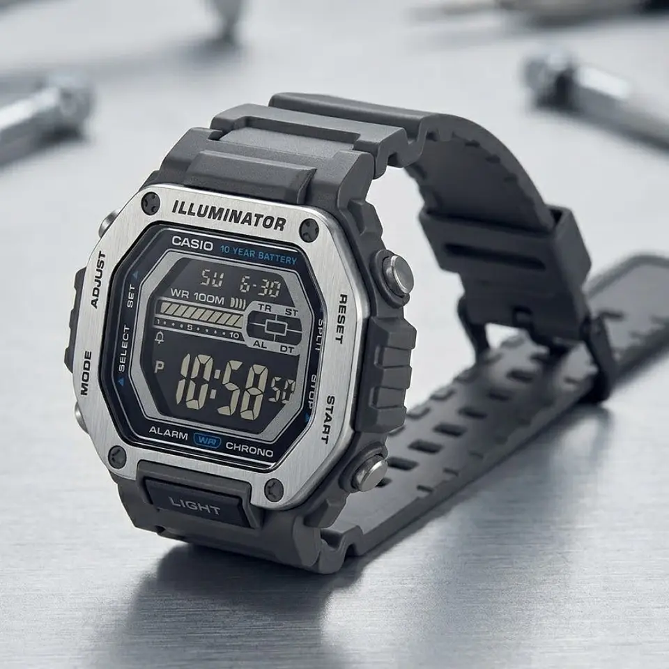 Reloj Digital Casio MWD-110H-8BVDF Para Hombre en Resina Color Negro 5