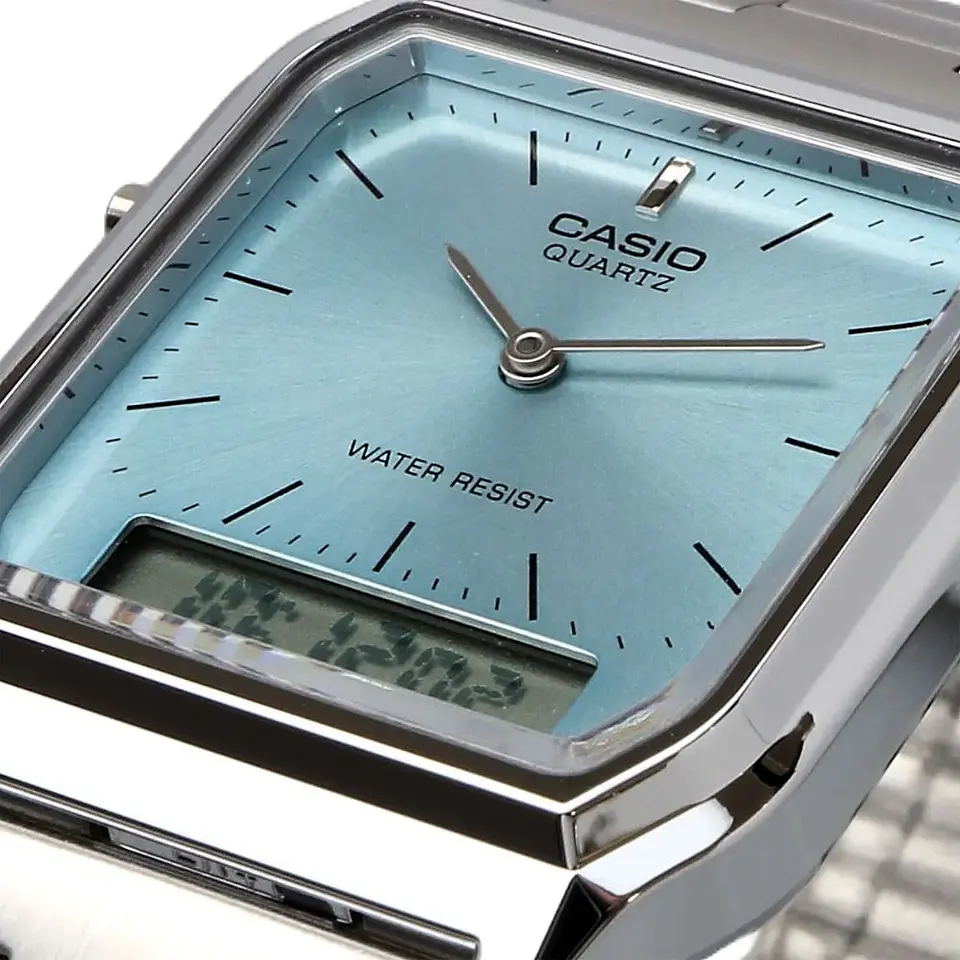 Reloj Digital - Analogo Casio AQ-230A-2A1 Unisex en Acero Color Plateado 4