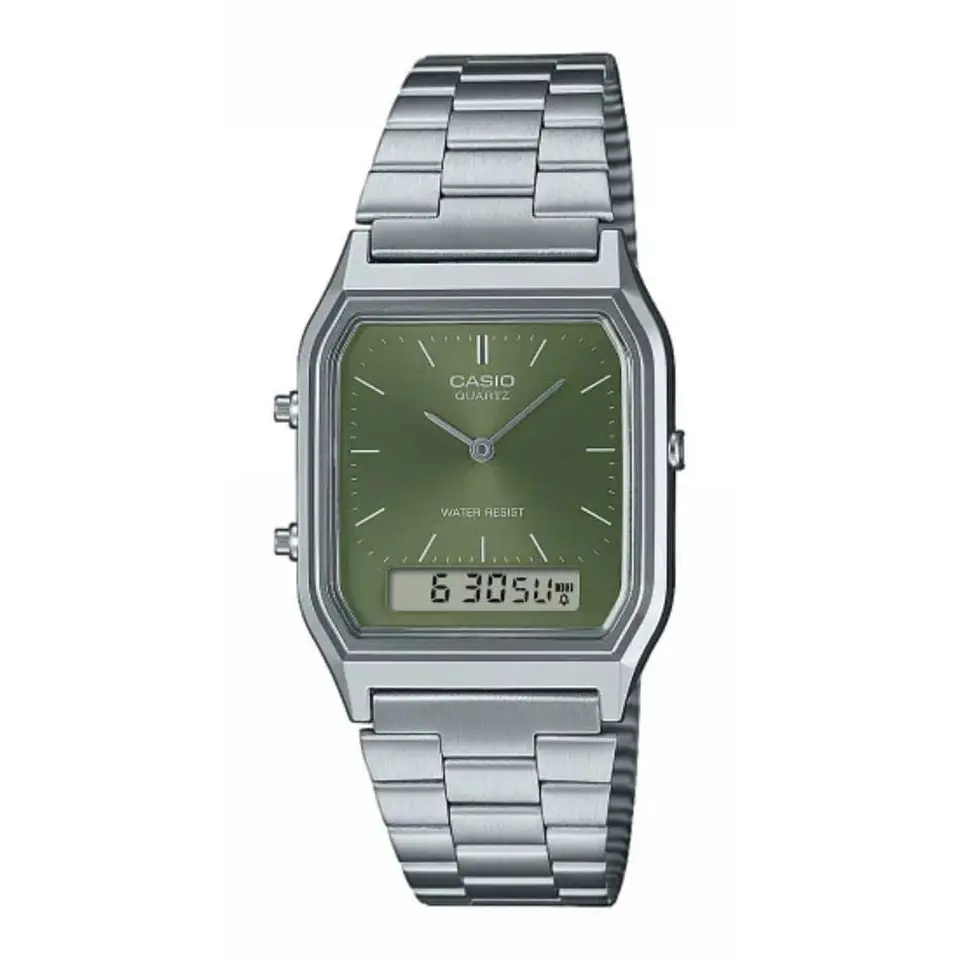Reloj Digital - Analogo Casio AQ-230A-3AMQYDF Unisex en Acero Color Plateado 1