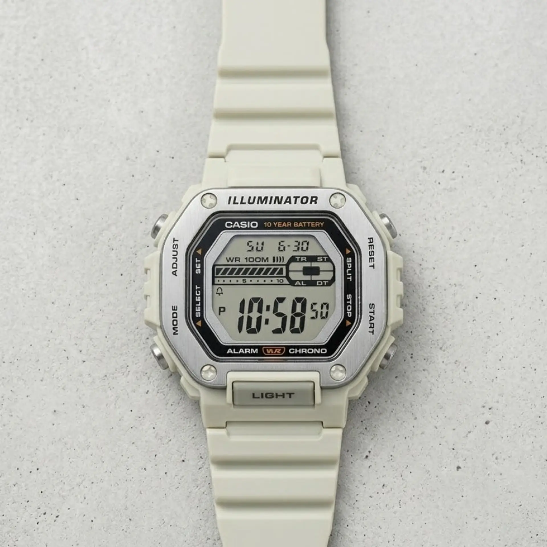 Reloj Digital Casio MWD-110H-8AVDF Para Hombre en Resina Color Blanco 5