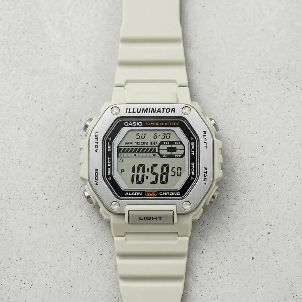 Reloj Digital Casio MWD-110H-8AVDF Para Hombre en Resina Color Blanco 5
