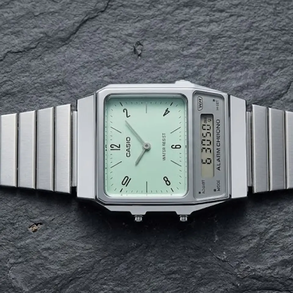 Reloj Digital - Analogo Casio AQ-800E-3ADF Para Hombre en Acero Color Plateado 5