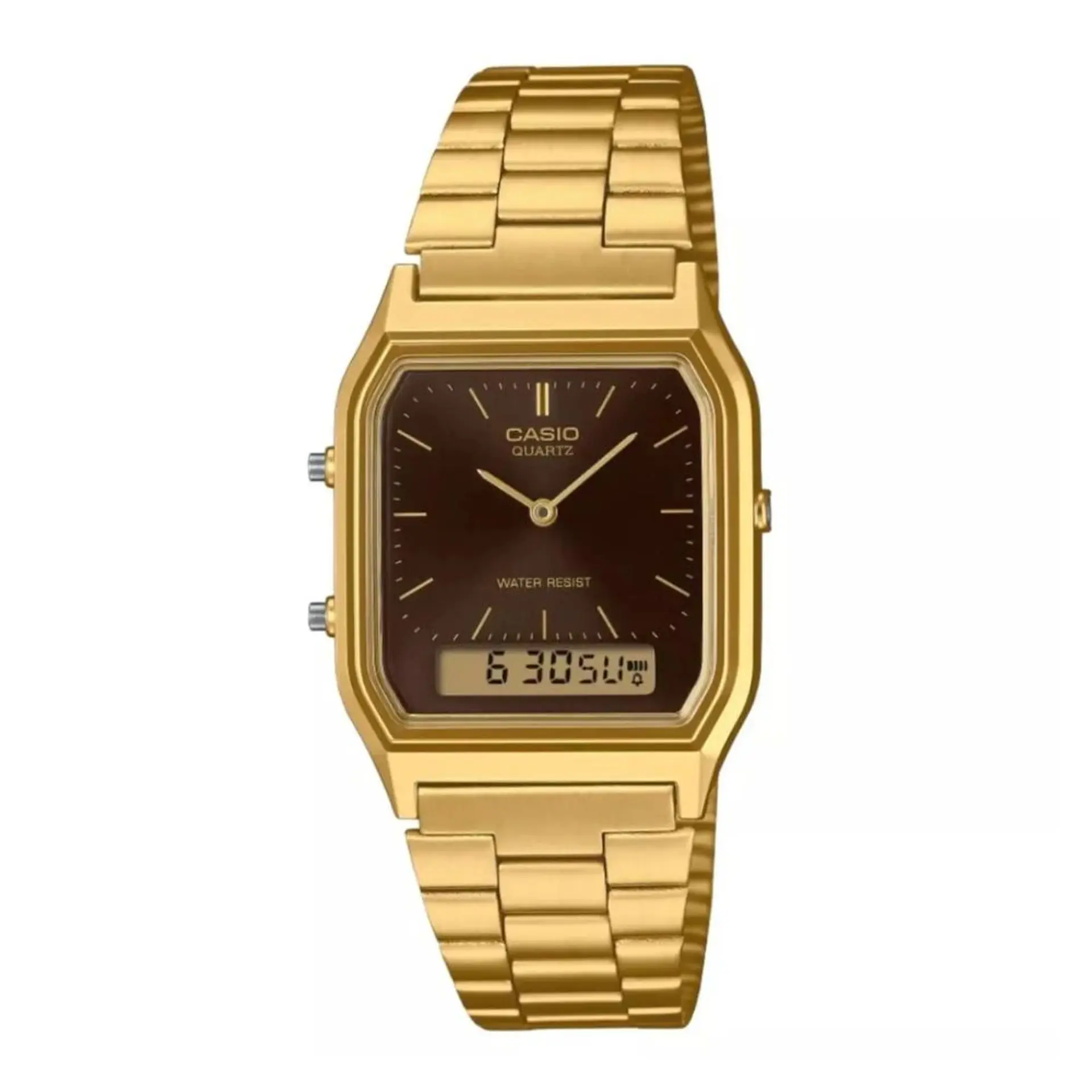 Reloj Digital - Analogo Casio AQ-230GA-5AMQYDF Unisex en Acero Color Dorado 1