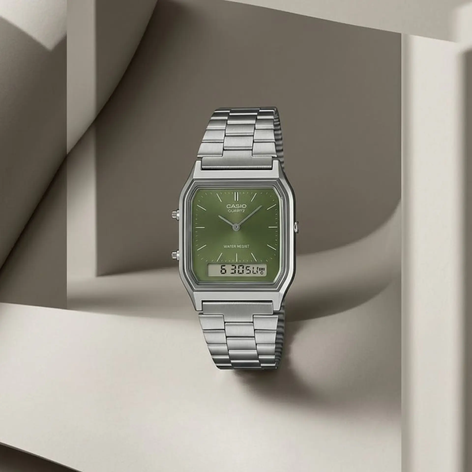 Reloj Digital - Analogo Casio AQ-230A-3AMQYDF Unisex en Acero Color Plateado 5