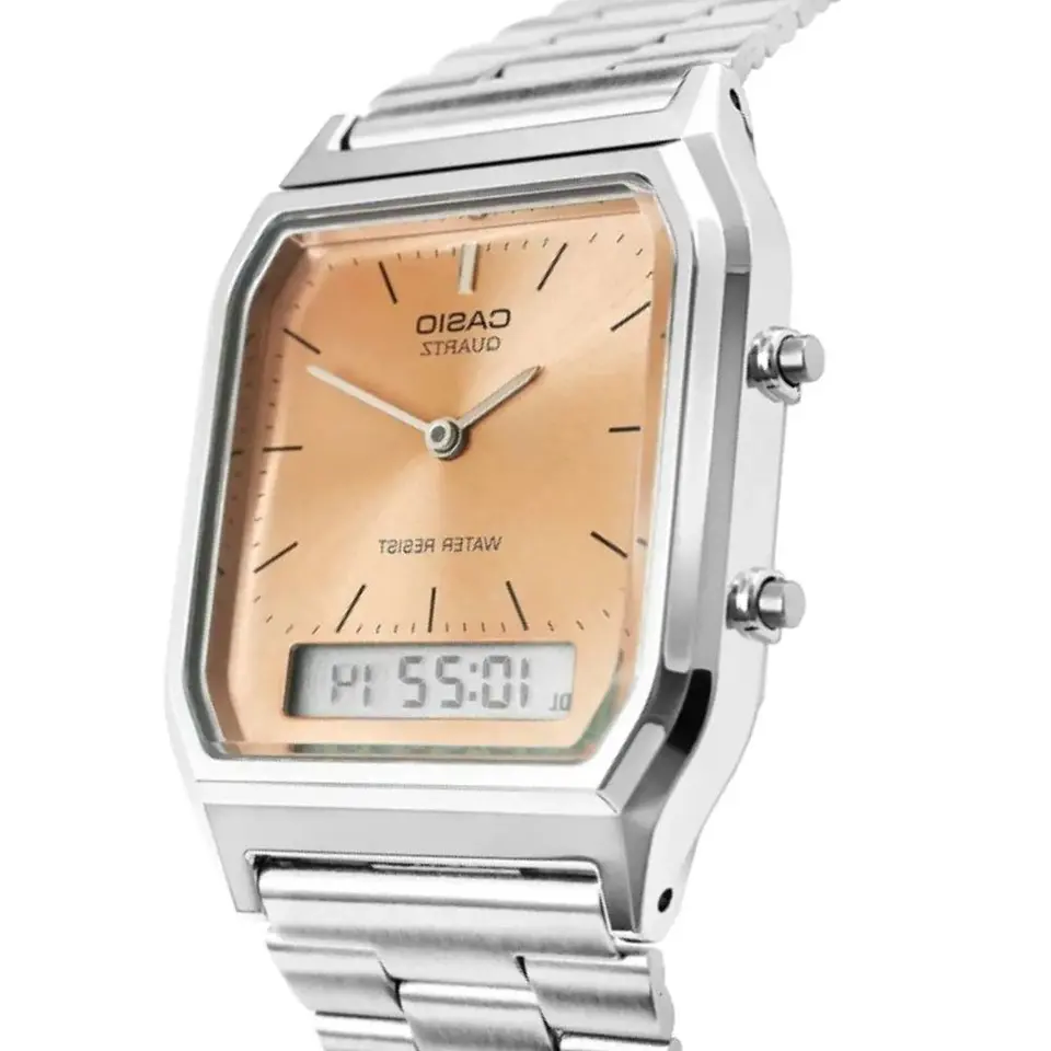 Reloj Digital - Analogo Casio AQ-230A-4A Unisex en Acero Color Plateado 4