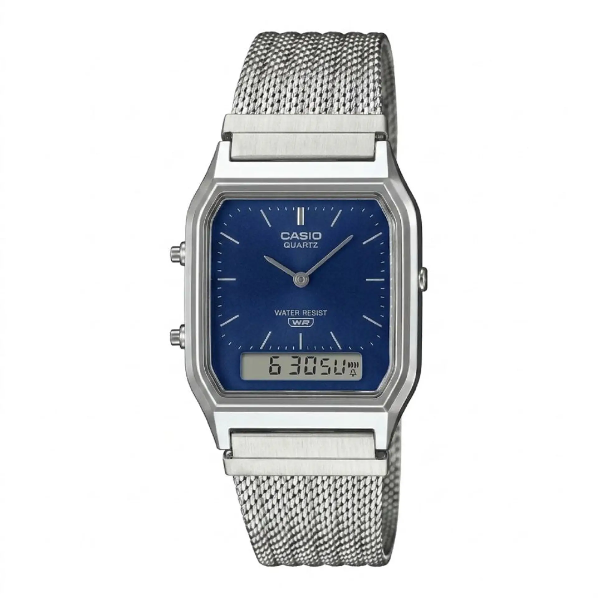 Reloj Digital - Analogo Casio AQ-230EGG-3ADF Para Hombre en Acero Color Plateado 1
