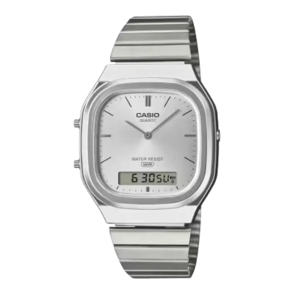 Reloj Digital - Analogo Casio AQ-240E-7ADF Unisex en Acero Color Plateado 1