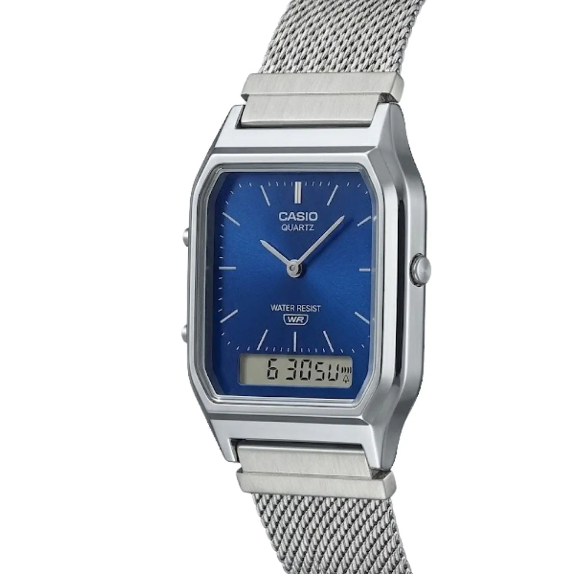 Reloj Digital - Analogo Casio AQ-230EGG-3ADF Para Hombre en Acero Color Plateado 4