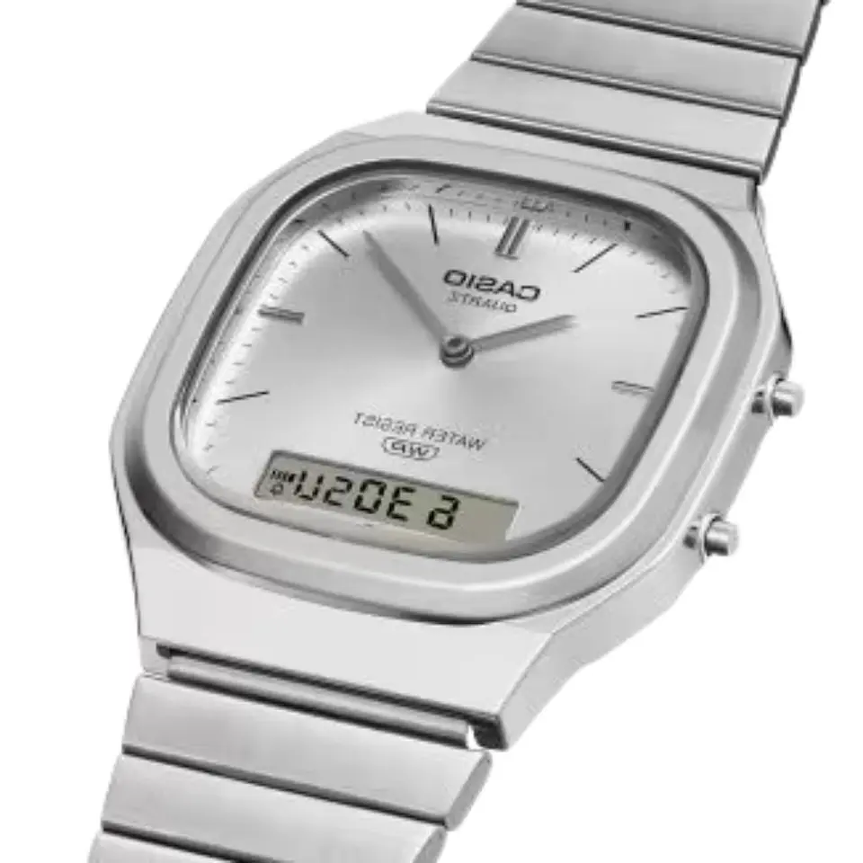 Reloj Digital - Analogo Casio AQ-240E-7ADF Unisex en Acero Color Plateado 4