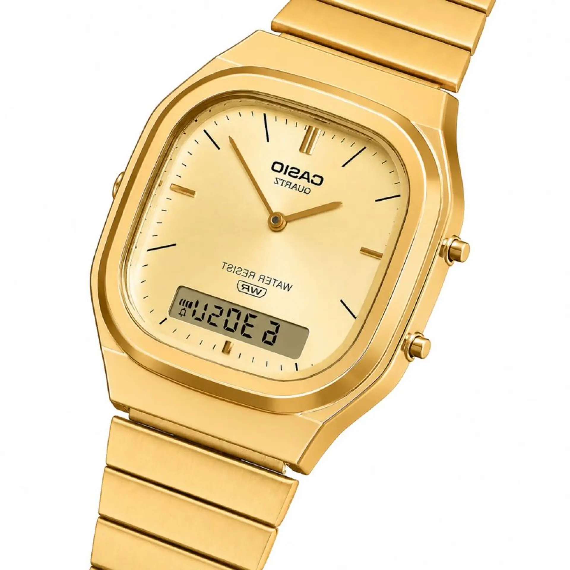 Reloj Digital - Analogo Casio AQ-240EG-9ADF Unisex en Acero Color Dorado 4